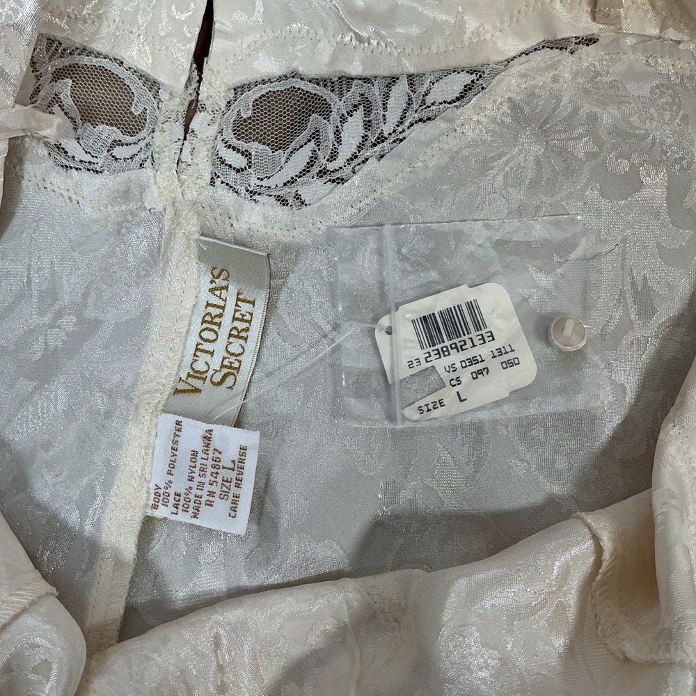Victoria's‎ Secret Vintage Gold Label Slip Dress Lingerie Cream Lace Large NWT - Picture 11 of 15